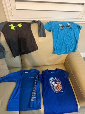Under Armour Kids Short Sleeve Tees - Black, Neon Yellow, Light Blue, Royal Blue